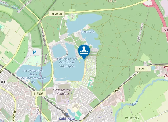 Map of SEE FREIGERICHT OST KAHL AMAIN STRAND BUCHT PLATZENDE