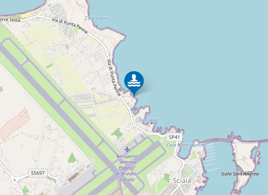 Map of MATERDOMINI - SC. FOGNA 500 MT NORD