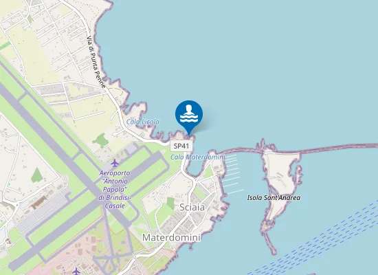 Map of MATERDOMINI - SC. FOGNA 500 MT SUD