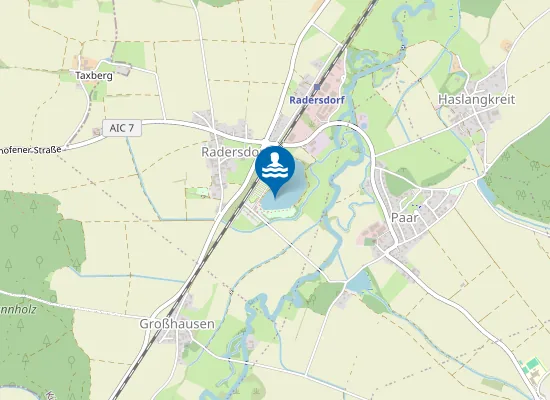 Map of RADERSDORFER BAGGERSEE KUEHBACH SUEDUFER