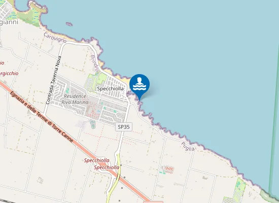 Map of SPECCHIOLA SCARICO FOGNA 500 MT. SUD