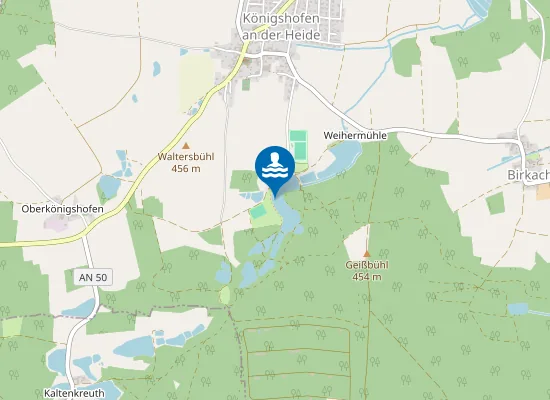 Map of KRUMMWEIHER BECHHOFEN KOENIGSHOFEN ADHEIDE FLACHZONE