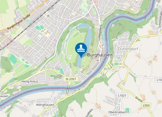 Map of WOEHRSEE BURGHAUSEN STEG BEI KIOSK