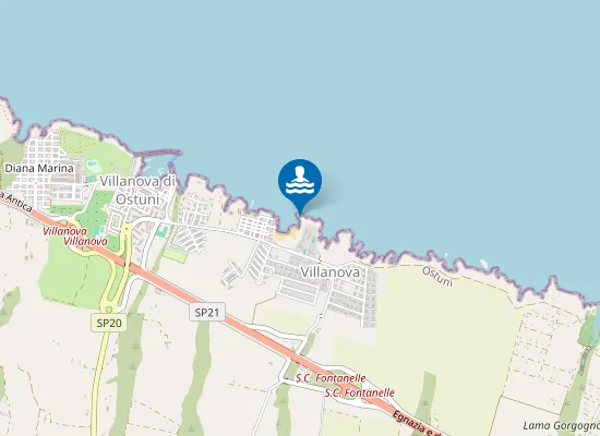 Map of VILLANOVA F.CAN.LAMA ANTELMI 200 MT NORD