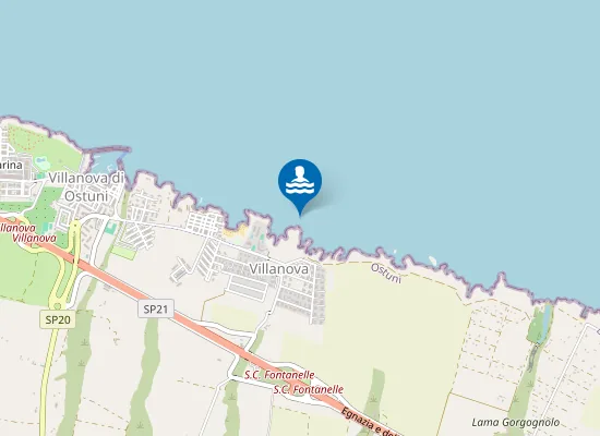 Map of VILLANOVA F.CAN.LAMA ANTELMI 200 MT SUD