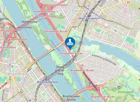 Map of NEUE DONAU, OBERHALB NORDBAHNBRÜCKE