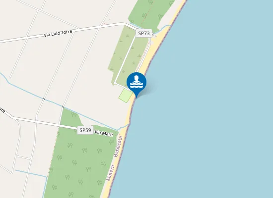 Map of CANALE BUFALORIA - 100 MT. MARGINE NORD