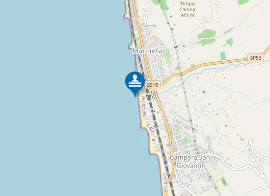 Map of 100 Mt Dx Fiume Oliva