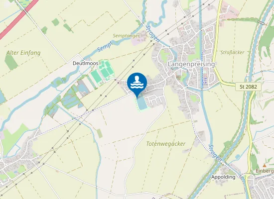 Map of LANGENPREISINGER WEIHER LANGENPREISING WASSERWACHT STEG