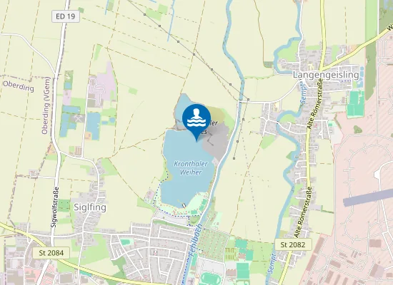 Map of NAHERHOLUNGSGEBIET ERDING NORD KRONTHALER WEIHER ERDING WASSERWACHT STEG