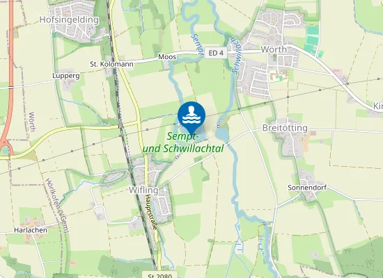 Map of WOERTHER WEIHER WOERTH WASSERWACHT STEG