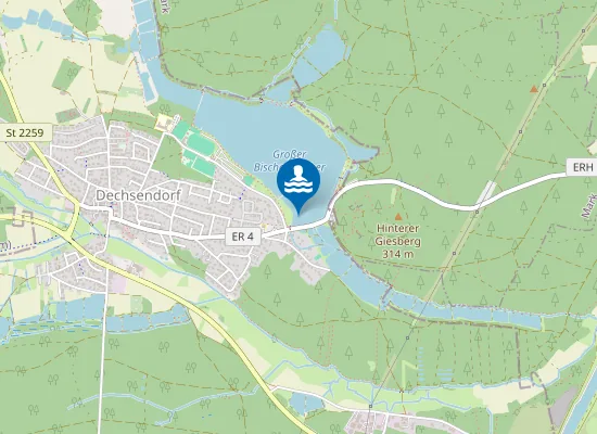 Map of DECHSENDORFER WEIHER ERLANGEN DECHSENDORF WESTUFER