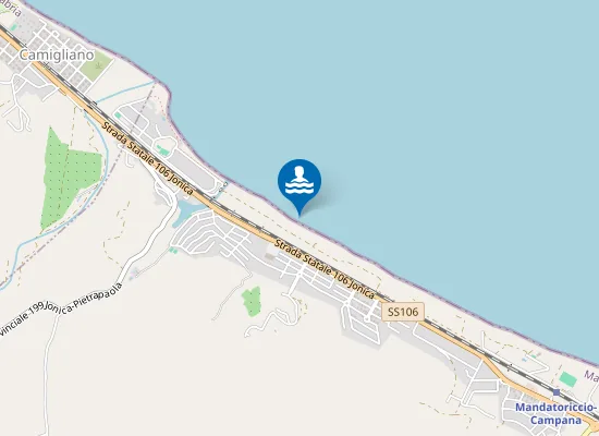 Map of 100 Mt Dx C. Armiro' Lido Oasi