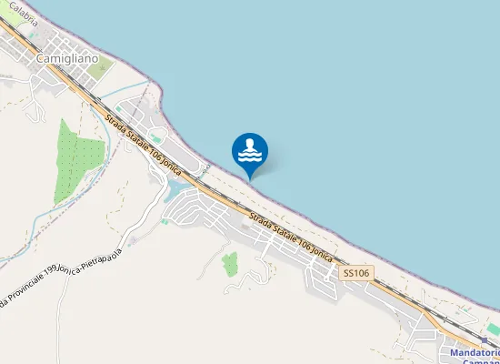 Map of 100 Mt Sx C. Armiro' Lido Oasi