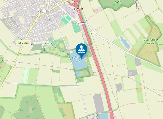 Map of ECHINGER SEE ECHING KIOSK STEG