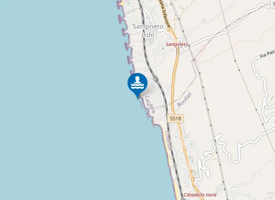 Map of 150 MT SX FIUME SANGINETO