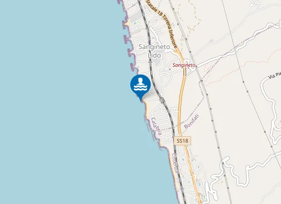 Map of 150 MT DX FIUME SANGINETO