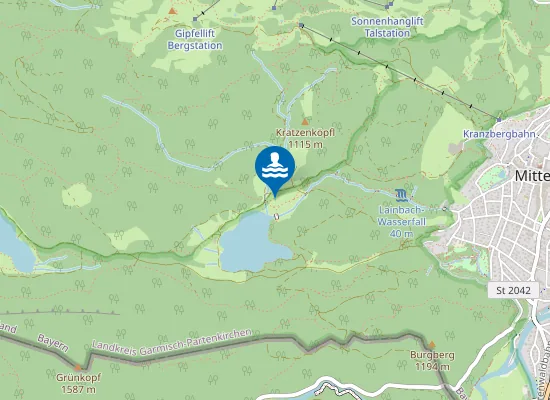 Map of LAUTERSEE MITTENWALD