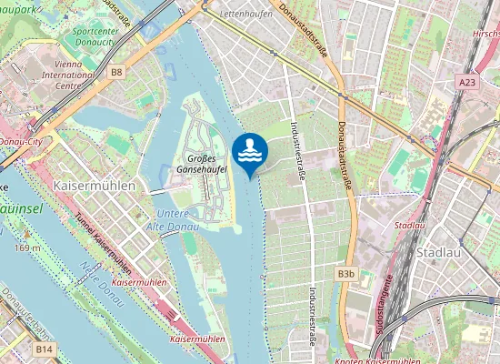 Map of ALTE DONAU, GÄNSEHÄUFEL OST