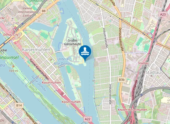 Map of ALTE DONAU, GÄNSEHÄUFEL SÜD