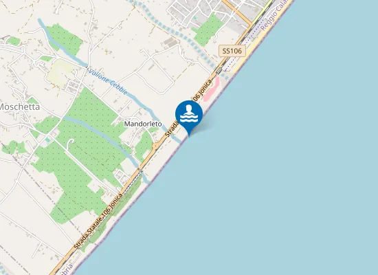 Map of KM 96.5 DELLA SS 106