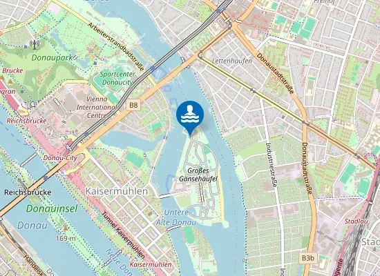 Map of ALTE DONAU, GÄNSEHÄUFEL WEST