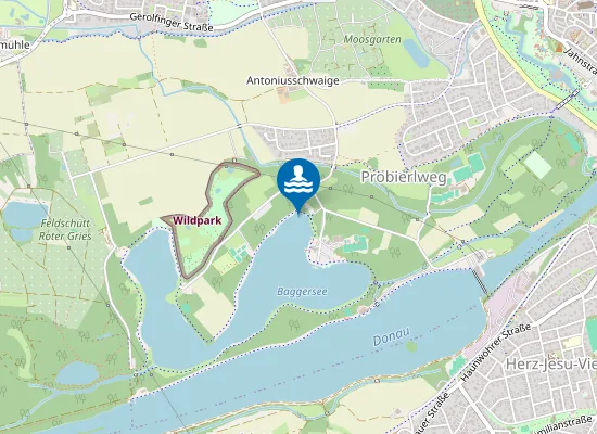 Map of BAGGERSEE INGOLSTADT BADEBEREICH NAHE FISCHERHEIM