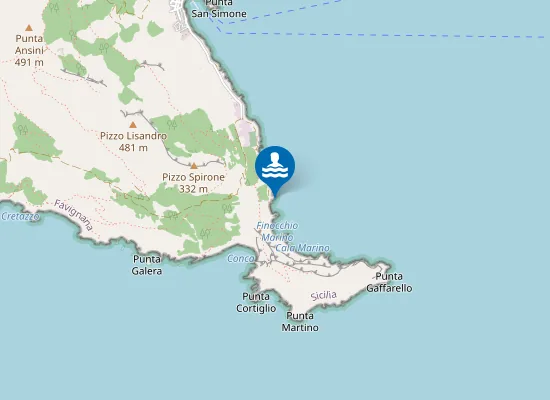 Map of CALA MARINO MARETTIMO FAVIGNANA