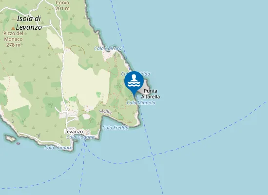 Map of CALA MINDOLA LEVANZO FAVIGNANA