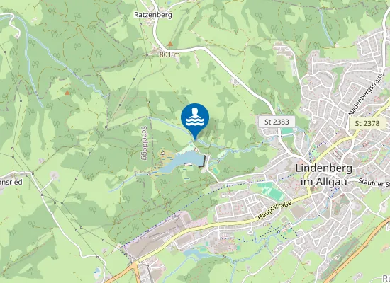 Map of LINDENBERG IALLGAEU NATURFREIBAD WALDSEE