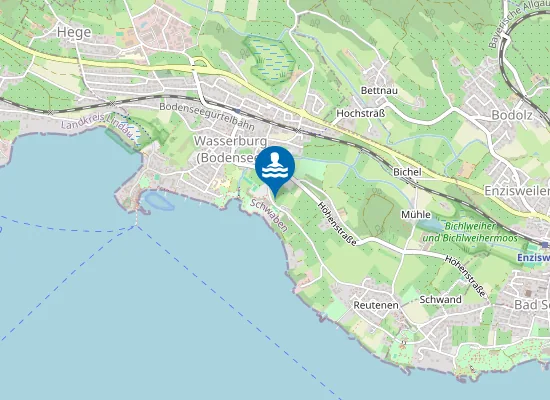 Map of BODENSEE WASSERBURG BODENSEE FREIBAD AQUAMARIN