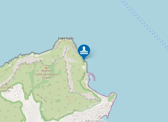 Map of CAPO GALLO 500 MT. EST DAL FARO