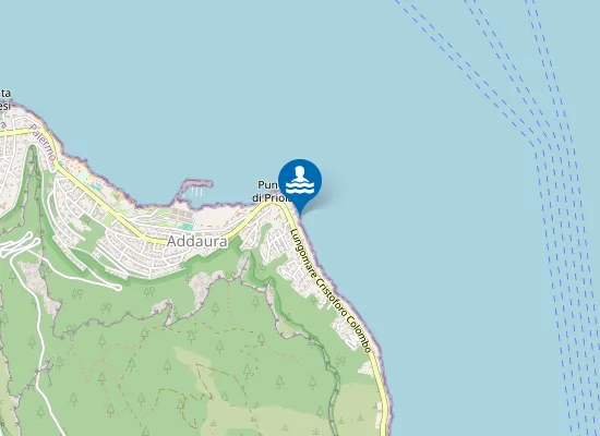 Map of ADDAURA: VARCO 100 MT. EST PUNTA PRIOLA