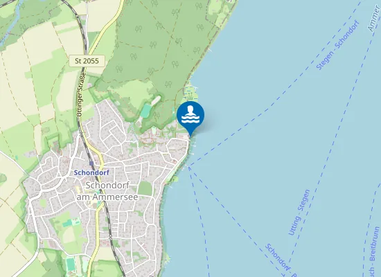 Map of Ammersee Schondorf Aammersee Schondorf Cafe Forster Westufer