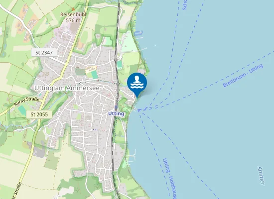 Map of Ammersee Utting Aammersee Utting Strandbad Westufer