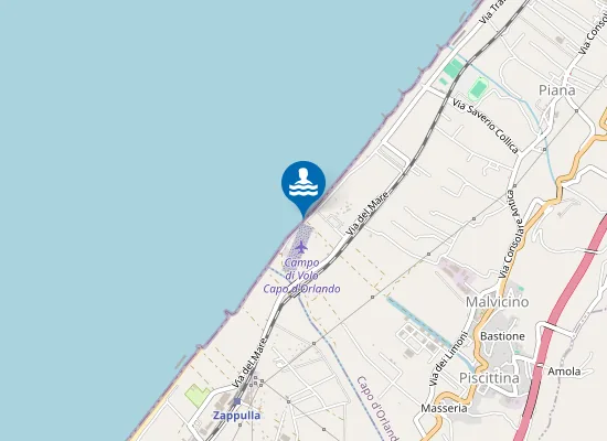 Map of M 250 EST FOCE TORRENTE ZAPPULLA