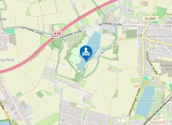 Map of FELDMOCHINGER SEE MUENCHEN NORDUFER