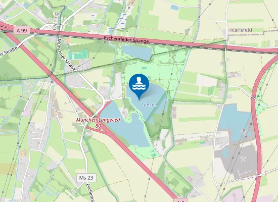 Map of LANGWIEDER SEE MUENCHEN NORDUFER