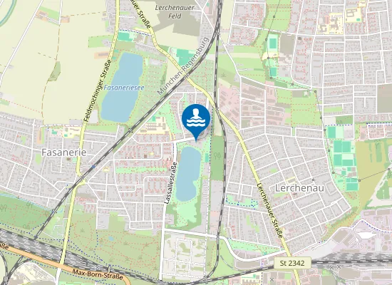 Map of LERCHENAUER SEE MUENCHEN NORDUFER