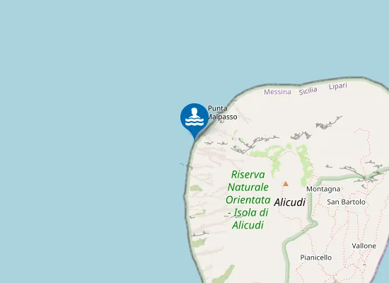 Map of ALICUDI PUNTA DI MALOPASSO
