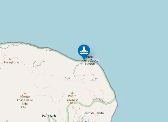 Map of FILICUDI PUNTA DELLO ZUCCO GRANDE