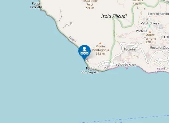 Map of FILICUDI COSTA DELLO SCIARATO