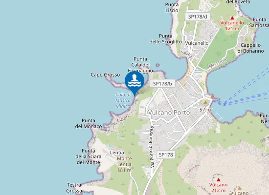 Map of VULCANO CALA DI MASTRO MINICO