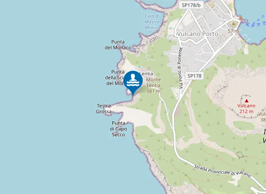 Map of VULCANO CALA DI TESTA GROSSA