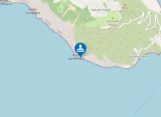 Map of VULCANO PUNTA DEL MORTARO