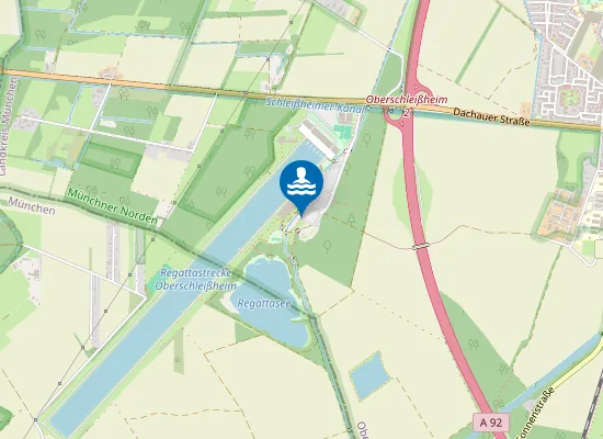 Map of RUDERREGATTASTRECKE MUENCHEN NORDUFER