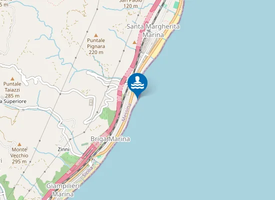 Map of PONTE SCHIAVO M 200 SUD FOCE TORRENTE SCHIAVO