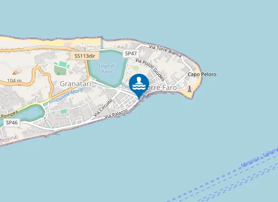 Map of TORRE FARO M 100 SUD SBOCCO CANALE LAGO PICCOLO