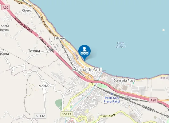 Map of M 100 EST SBOCCO FOGNATURA PONTILE