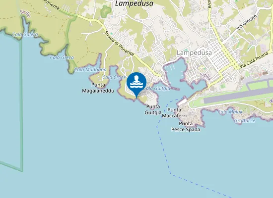 Map of LAMPEDUSA - PUNTA FAVALORO